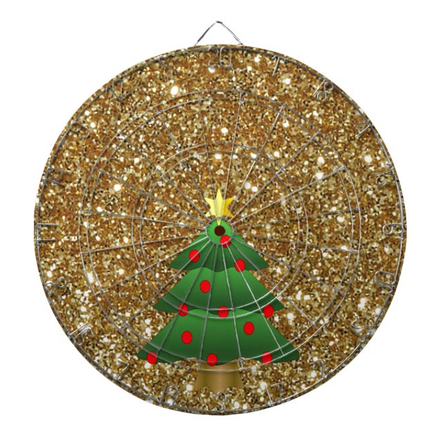 Tablero Dardos Ouro de árvore de Natal (Frente)