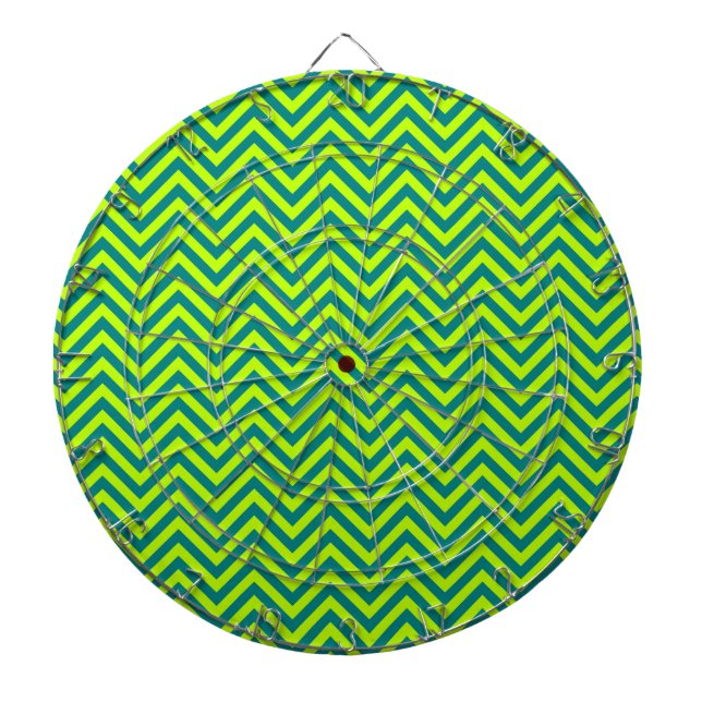 Tablero Dardos Padrão Chevron Teal E Verde limão (Frente)