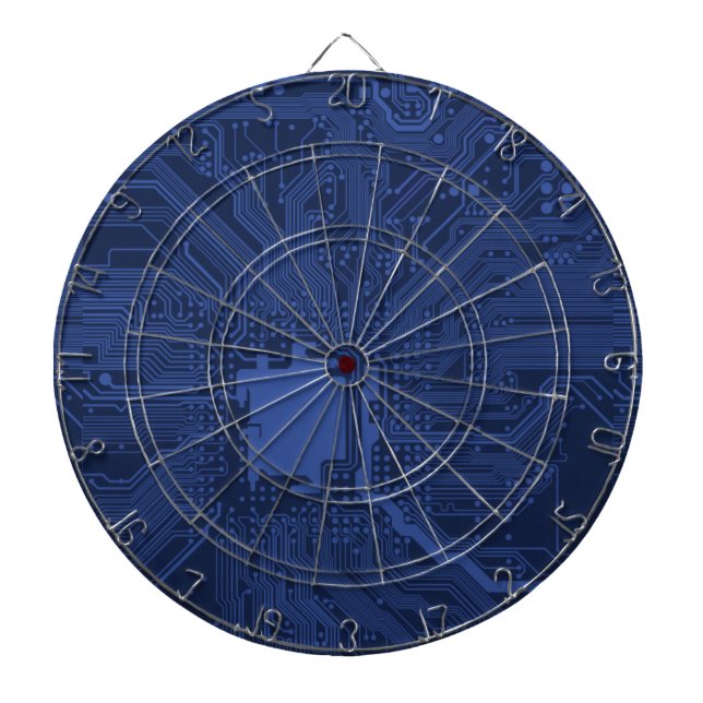 Tablero Dardos Padrão da placa-mãe do Geek azul (Frente)