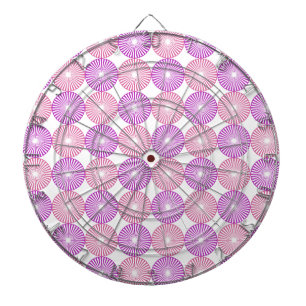 Tablero Dardos Padrão de círculos rosa e roxo