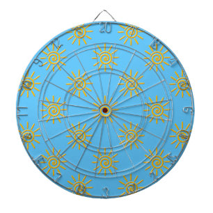 Tablero Dardos Padrão de Desenho Amarelo 3D