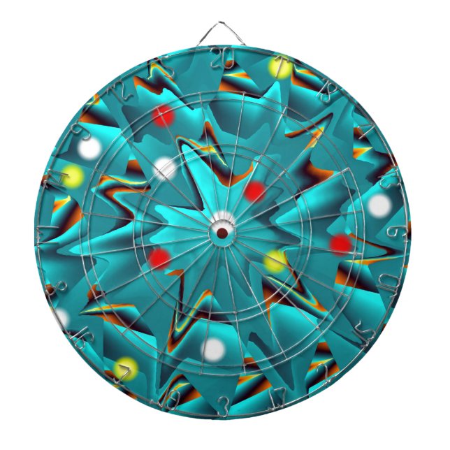 Tablero Dardos Padrão de fantasia azul (Frente)