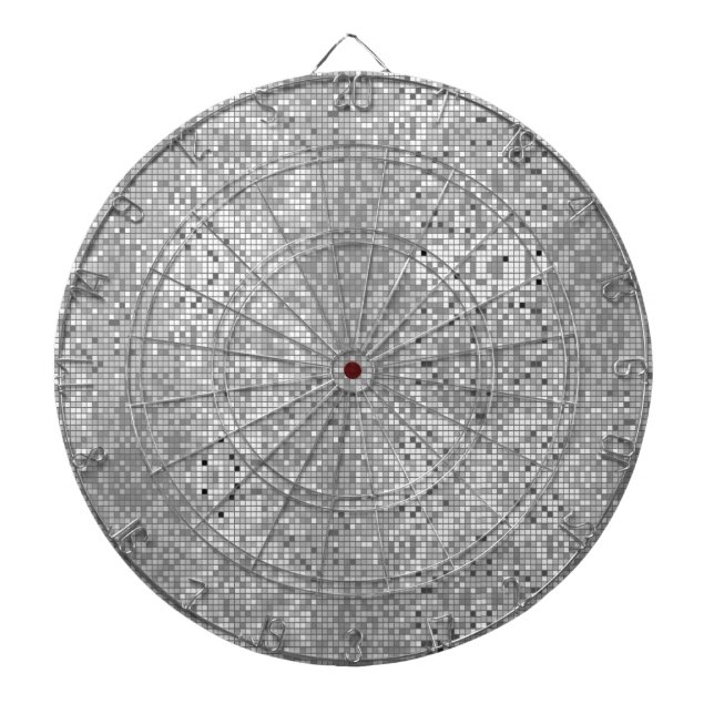 Tablero Dardos Padrão Geométrico Branco Preto E Cinza (Frente)
