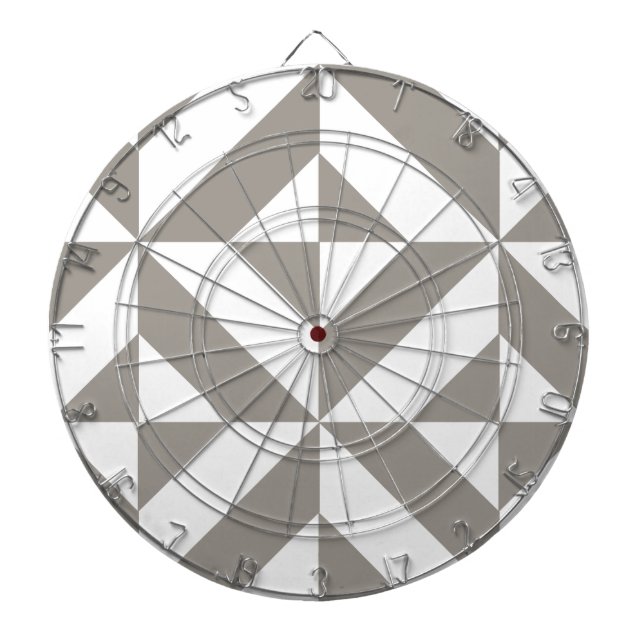 Tablero Dardos Padrão Geométrico Deco Cube da Cinza de Prata (Frente)