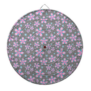 Tablero Dardos Padrões de flores cor-de-rosa Abstrato Romântica D