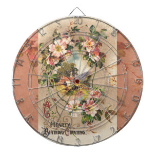 Tablero Dardos Paisagem floral dos cumprimentos do cartão de