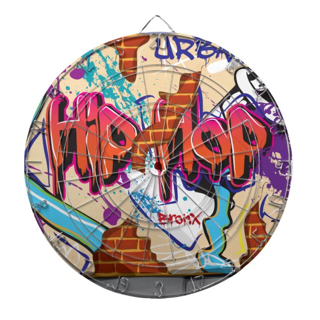 Tablero Dardos Parede de Grafite Hip Hop Urbano. (Frente)