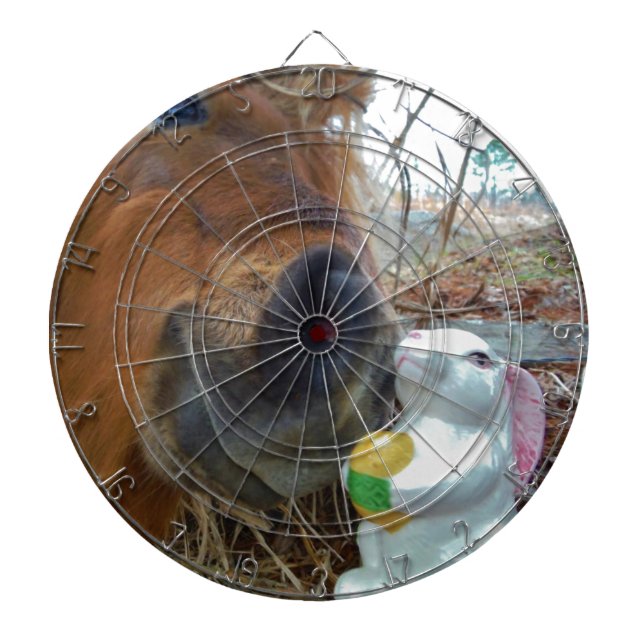 Tablero Dardos Páscoa Bunny e Cavalo Marrom (Frente)