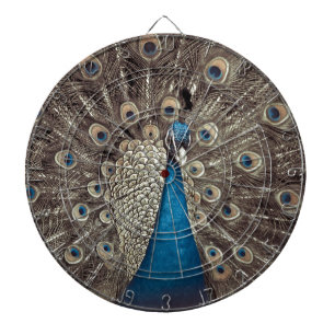 Tablero Dardos Pavão Azul Antiquado