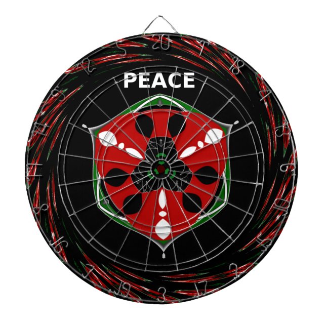 Tablero Dardos "Peace: with Shield Emblem" Art Impressão (Frente)