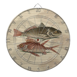 Tablero Dardos Peixe Red Perch Pescador Art
