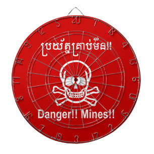 Tablero Dardos Perigo! Minas! ☠ Khmer - Sinal ☠