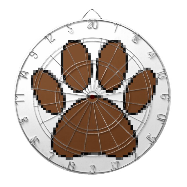 Tablero Dardos Pixel Dog Paw Print (Frente)