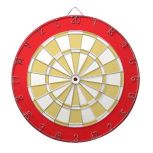 Tablero Dardos Placa Dart: Branco, Antigo Dourado E Vermelho