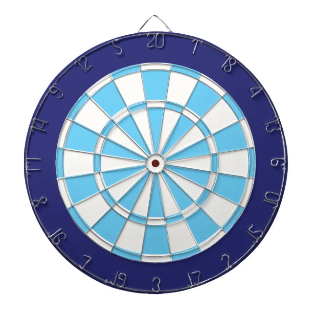 Tablero Dardos Placa Dart: Branco, Azul Claro E Marinho (Frente)