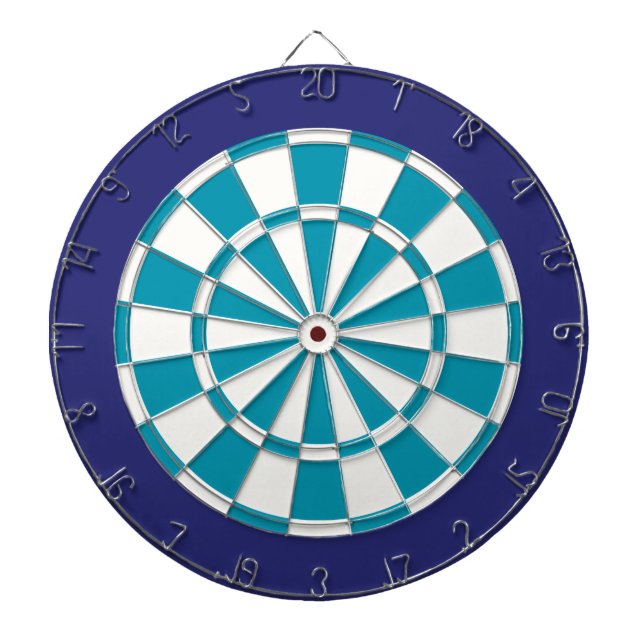 Tablero Dardos Placa Dart: Branco, Teal E Marinho Azul (Frente)