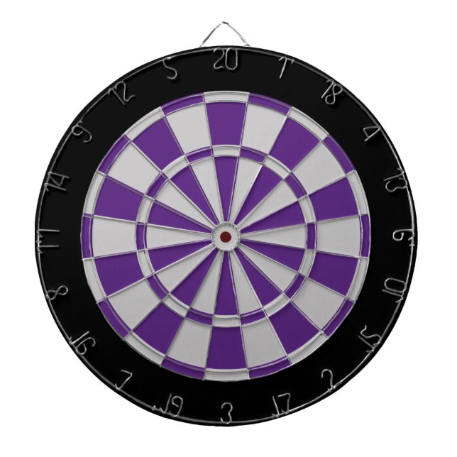 Tablero Dardos Placa Dart: Cinzas De Prata, Roxo E Preto (Frente)