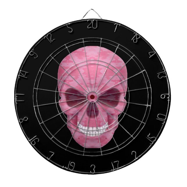 Tablero Dardos Placa Dart Crânio da Camuflagem Rosa (Frente)