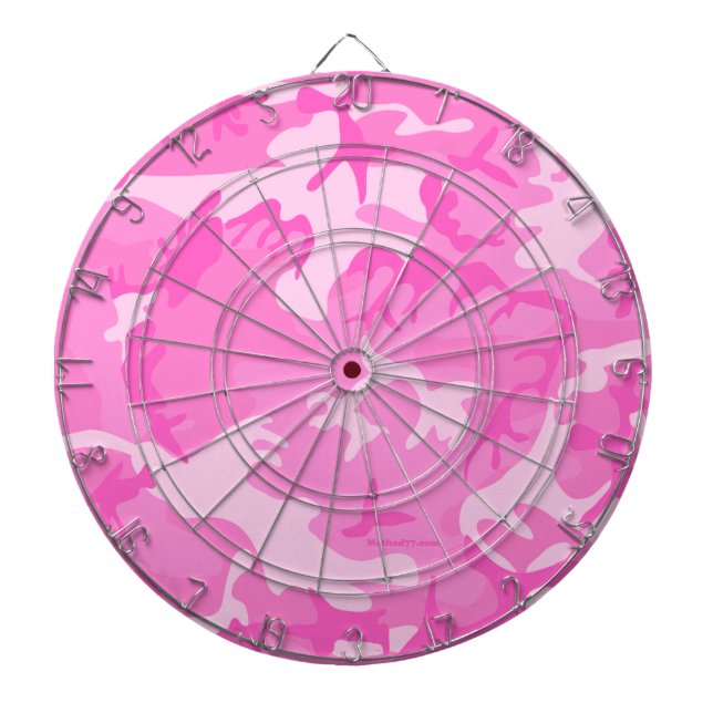 Tablero Dardos Placa Dart de camuflagem rosa (Frente)