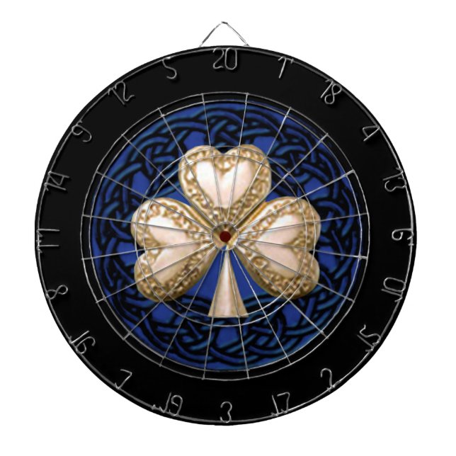 Tablero Dardos Placa Dart de Números Celtais Dourados (Frente)