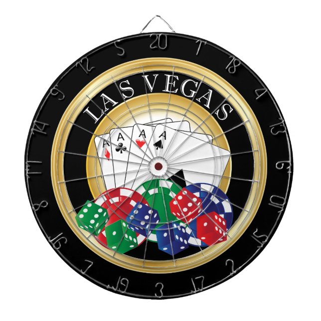 Tablero Dardos Placa Dart Dourada e Black Poker (Frente)