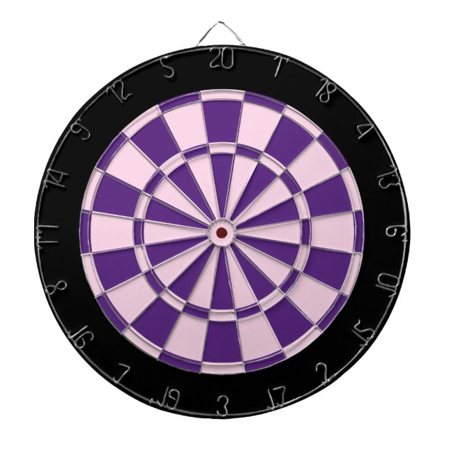 Tablero Dardos Placa Dart: Rosa claro, Roxo E Preto (Frente)