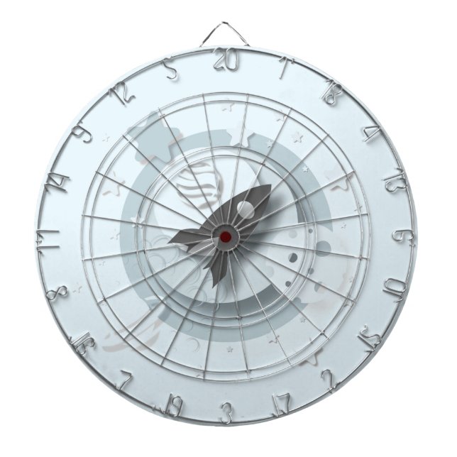 Tablero Dardos Placa de Arte da Lua e Estrelas (Frente)