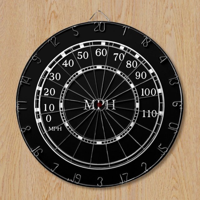 Tablero Dardos Placa de Arte de Garagem do Speedometer MPH (Just add your initials! Makes a great man cave addition)