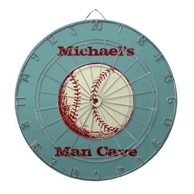 Tablero Dardos Placa de Arte Personalizada Vintage Baseball (Frente)