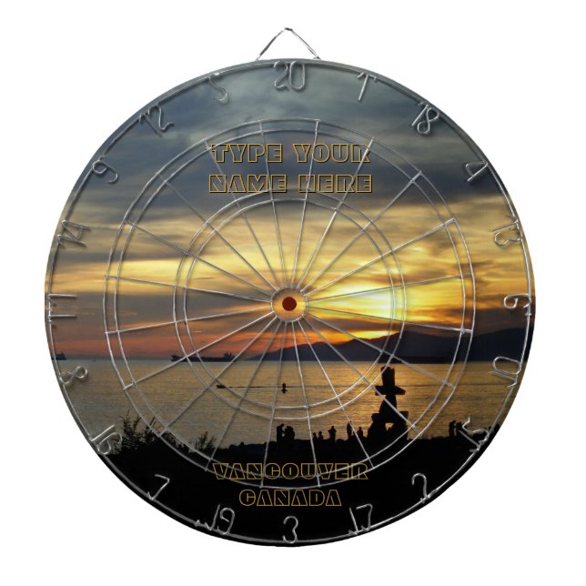 Tablero Dardos Placa de Arte Vancouver Souvenir (Frente)