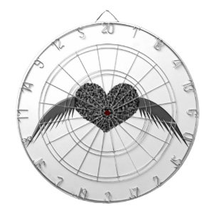 Tablero Dardos Placa de dardo cardíaco com amor alado gótico