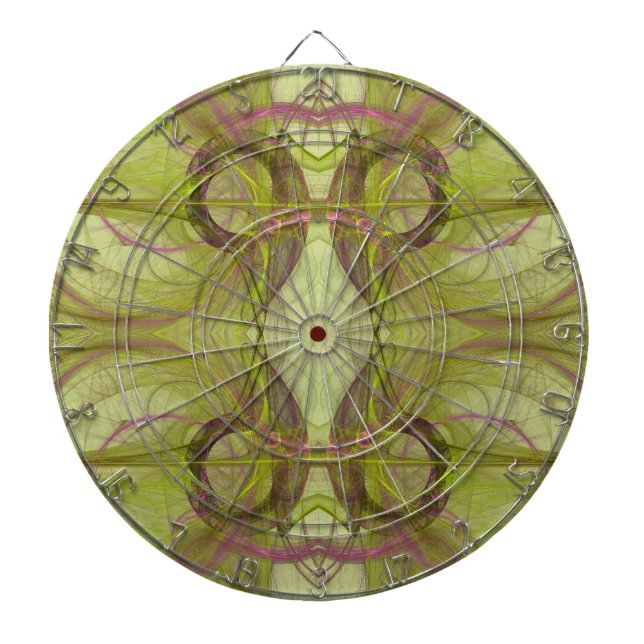 Tablero Dardos Placa de dardo verde e rosa-abstrato (Frente)
