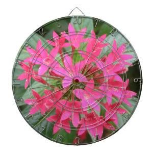 Tablero Dardos Placa de dardos das flores tropicais, cor-de-rosa-