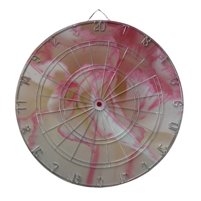 Tablero Dardos Placa de dardos de cravo branco e rosa (Frente)