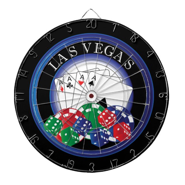 Tablero Dardos Placa de dardos de pôquer azul e preto (Frente)