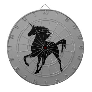 Tablero Dardos Placa de dardos de silhueta preta do Unicorn
