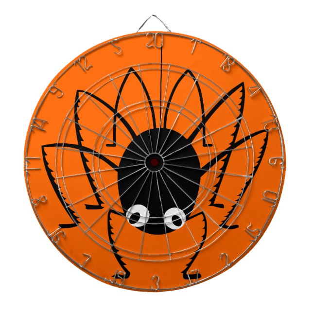 Tablero Dardos Placa de Laranja de Aranha Halloween com Dardos (Frente)