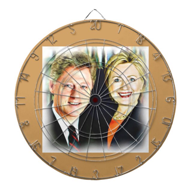 Tablero Dardos Presidente Bill Clinton e Presidente Hillary Clint (Frente)