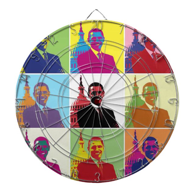 Tablero Dardos Presidente Obama Pop Art (Frente)