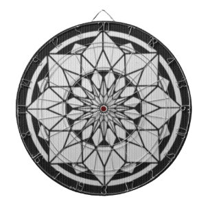Tablero Dardos Preto & branco de confecção de malhas da mandala