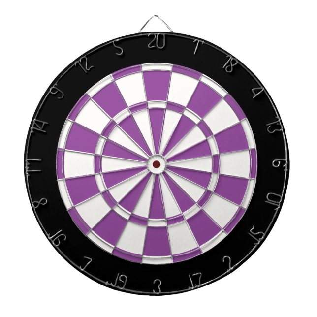 Tablero Dardos Preto e Branco Roxo (Frente)