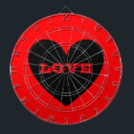 Tablero Dardos Puffy Heart<br><div class="desc">Puffy coração dartboard.A cor e o texto    de fundo podem ser personalizados.</div>