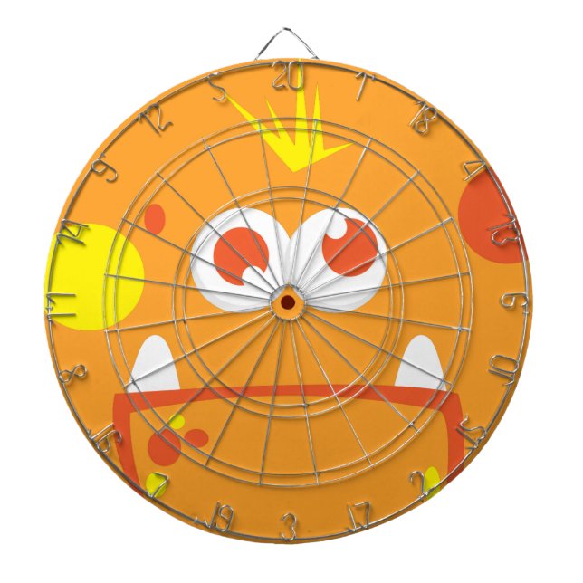 Tablero Dardos Quadro de Dart Rosto Monstro Laranja (Frente)