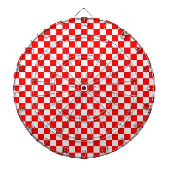 Tablero Dardos Quadro de Verificação Clássico Vermelho e Branco p (Frente)