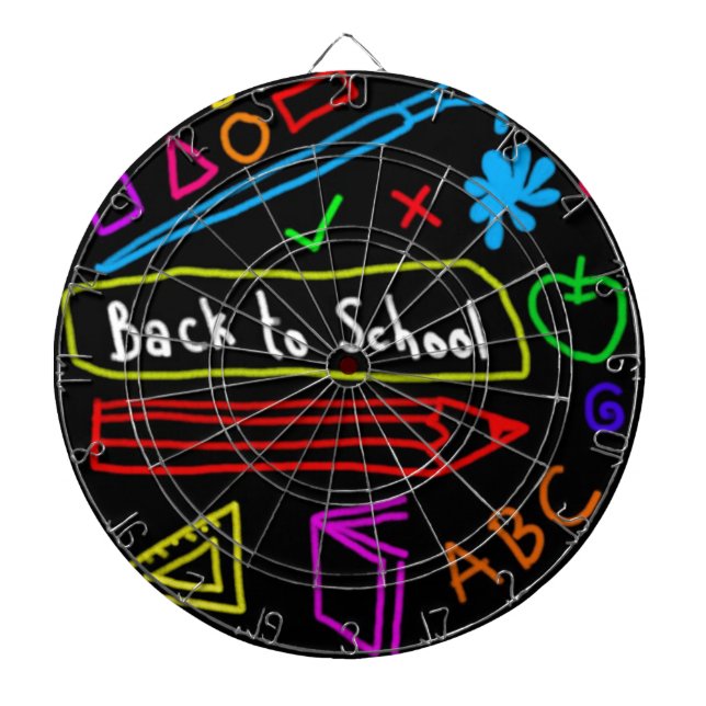 Tablero Dardos Quadro Negro De Volta À Escola (Frente)
