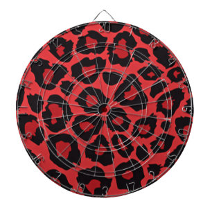 Tablero Dardos RAB Rockabilly Leopard Print Red Black