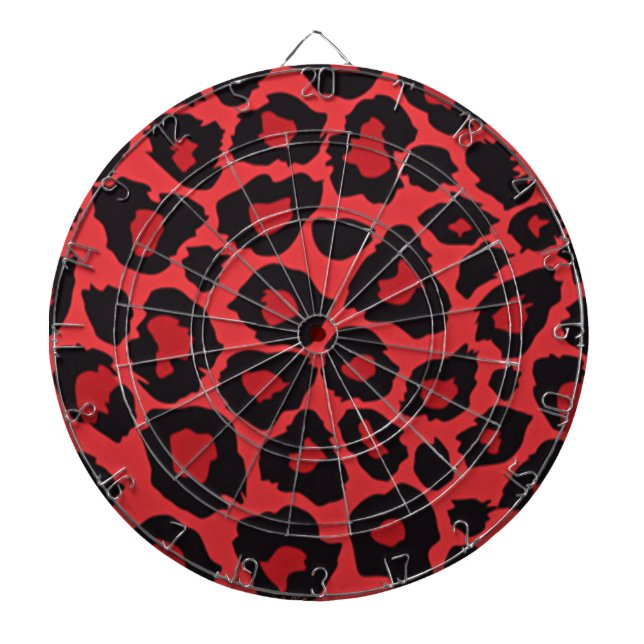 Tablero Dardos RAB Rockabilly Leopard Print Red Black (Frente)