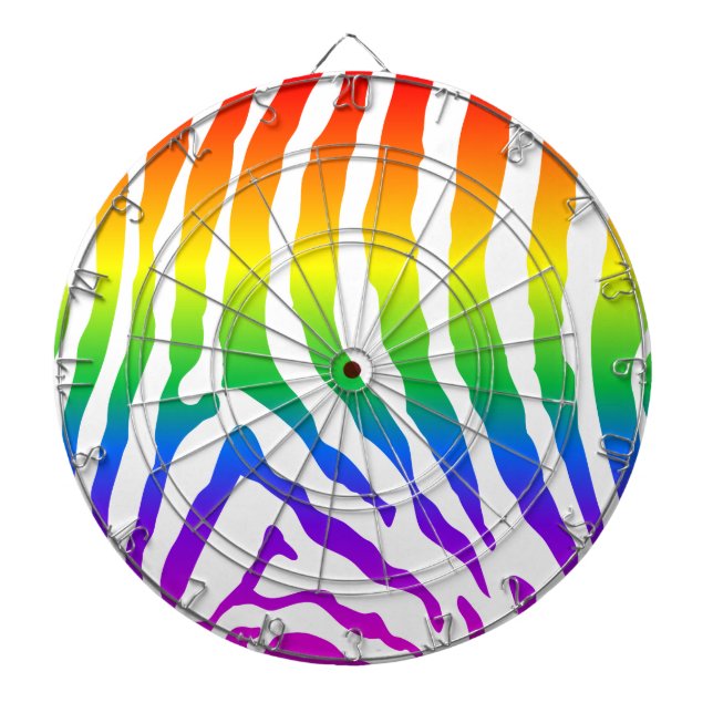 Tablero Dardos Rainbow Zebra Pattern (Frente)