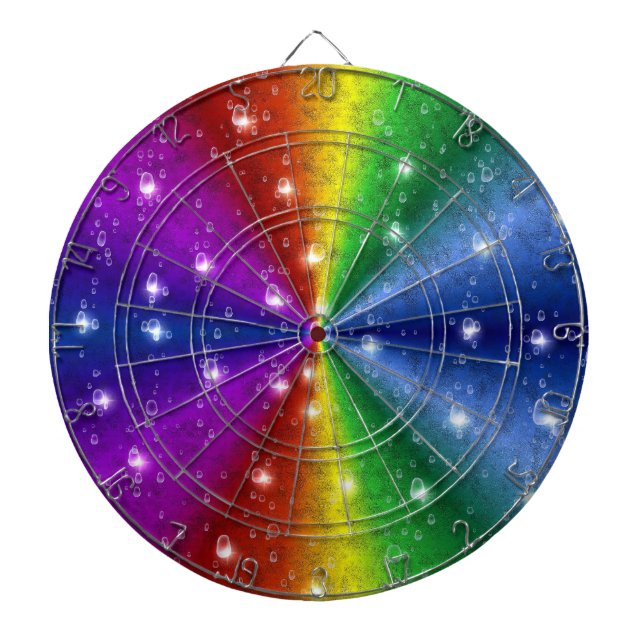 Tablero Dardos Raindops e estrelas no arco-íris (Frente)