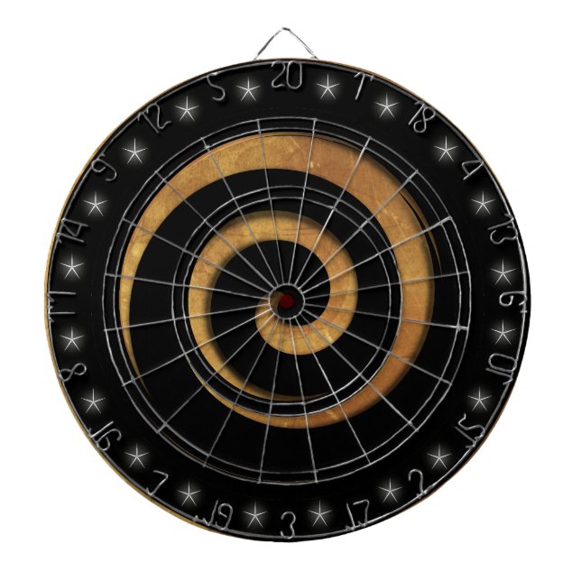 Tablero Dardos Regulação espiral Dourada e negra (Frente)